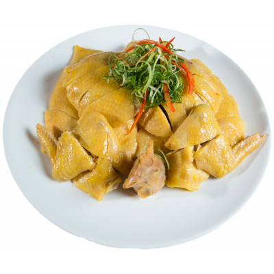 Steamed Chicken with Scallion Oil
